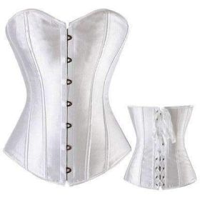 Bustier Lace up Boned Top Corset Waist Shaper (Option: XXL-White)