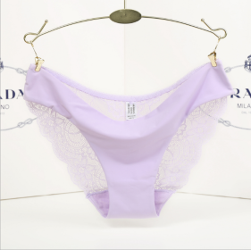 Lace ladies low waist briefs (Option: Lavender-M)