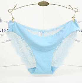 Lace ladies low waist briefs (Option: Light blue-L)