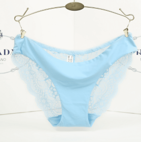 Lace ladies low waist briefs (Option: Light blue-L)