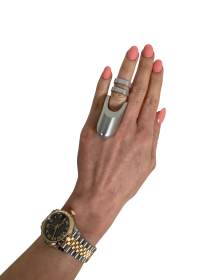 Clio- The Radiant Wearable Vibrating Ring;  Sexual Jewelry (Color: matte silver, size: 9)